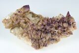 Calcite Crystal Cluster with Purple Fluorite (New Find) - China #177584-1